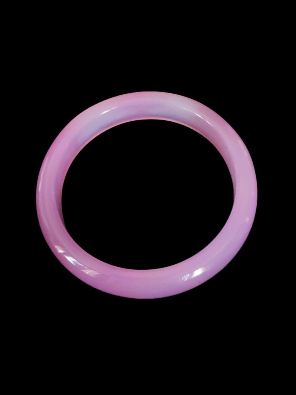 Vintage 1990s Translucent Pink Jade Bangle Bracelet Solid 53.3g